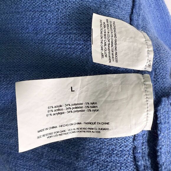 Christian Siriano Sweater Women's L Blue Pointelle Knit Pullover Split Hem 2/$25 - Picture 9 of 11